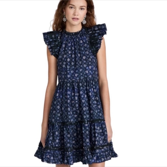 ULLA JOHNSON Joan mini blue dress Sz XS/2